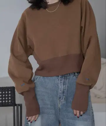 VACANCY 로고 자수 숏 기장 트레이닝복 브라운