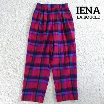 이에나 럽쿨 체크 턱 슬랙스 22년제 38 M 일본제