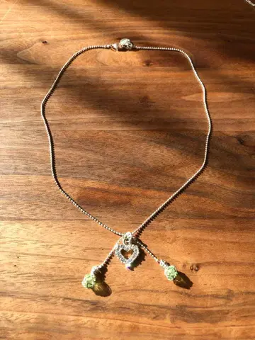 실버 하트 참 목걸이 츄라다마 오키나와