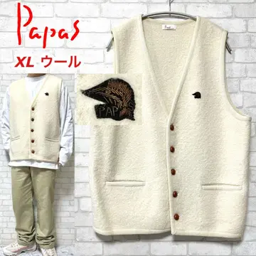 Papas 파파스 두꺼운 원단 울 베스트 버튼 개폐 포켓