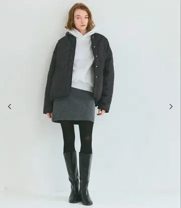 택 포함 새상품 coca 리버서블 퀼팅 블루종 차콜 M