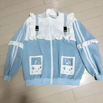 천사계 패션 스카이블루 저지 ACDC RAG GAME OVER 프릴 자켓