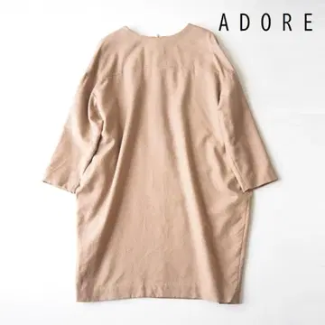 ADORE 아도어 울 코쿤 원피스 38 무릎 기장 베이지