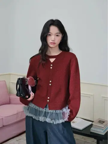 KUOSE Front Cut Out Sweater RED