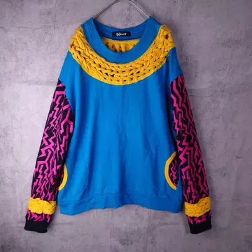 galaxxxy 갤럭시 긴팔 맨투맨 썬더 뜨개질 하라주쿠 스타일