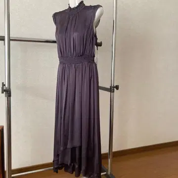 퍼플 스모크 허리 드레스