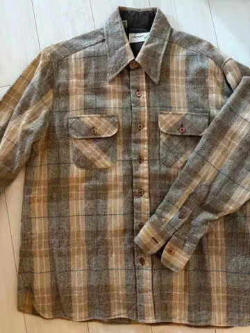 Arrow 체크 무늬 플란넬 셔츠 브라운 계열