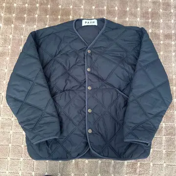 PATH 패스 패디드 퀼팅 V넥 블루종 충전솜