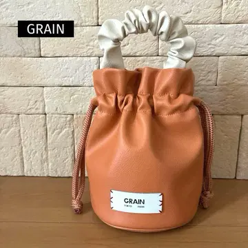 GRAIN 개더 핸들 복조리 라운드 백 #Loon