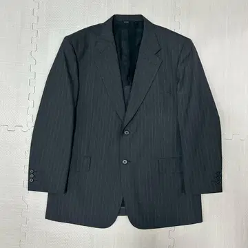 Aureate 다크 그레이 스트라이프 테일러드 자켓