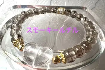 지적인 미인 스모키 루틸 쿼츠 하트 수정 팔찌 액막이 금전운