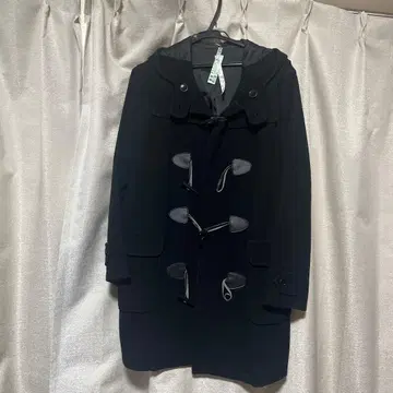 더플 코트 후드 부착 블랙