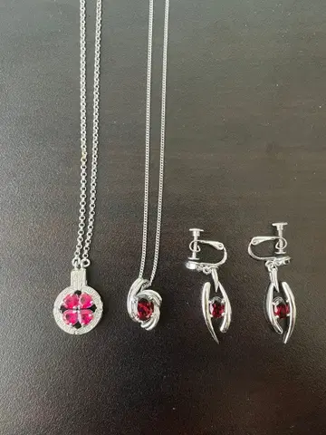 실버 925 목걸이 귀찌 세트 여성용 변형 리버서블