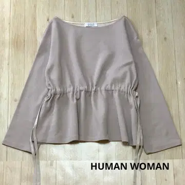 새상품급 HUMAN WOMAN 울 니트 드로우 스트링 베이지 M