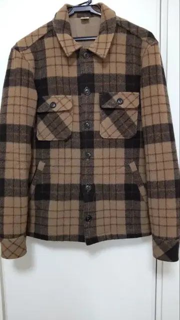 론 허먼 체크 무늬 울 자켓