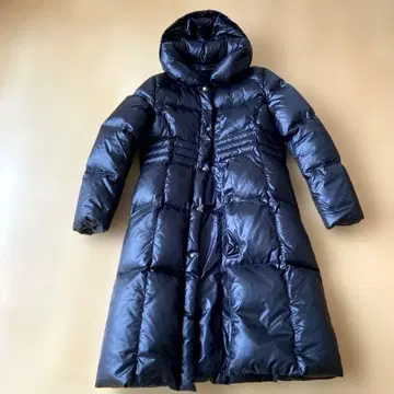 새상품급 여성용 다운 코트 아우터 블랙 롱 기장