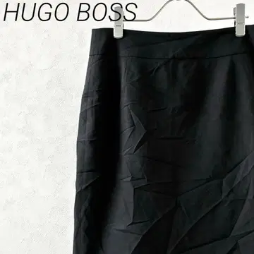 HUGO BOSS 미디 스커트 타이트 울 혼방 프론트 슬릿 안감 부착