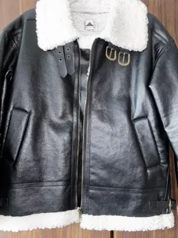 인조 가죽 보아 블루종