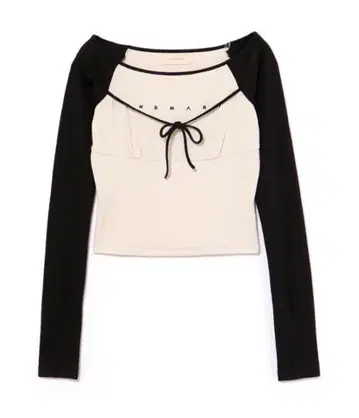 미사용 새상품 andmary Alma ribbon tops black