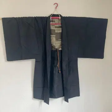 문장 기모노 브라운 블랙 겉옷 브라운 겉옷 끈 포함