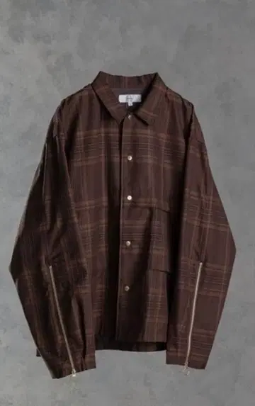 ADER arm zip short blouson 브라운 체크