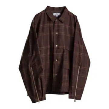 ADER arm zip short blouson 브라운 체크