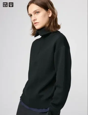 유니클로 더블 페이스 하프 지퍼 스웨터