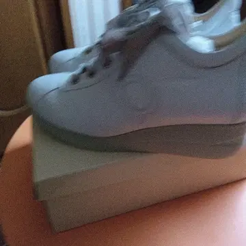 Beau Fort 아이렛 경량 통굽 가죽 레이스업 화이트 24cmEEE