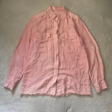 자라 우먼 오버 사이즈 셔츠 컷오프 핑크 XS 사이즈