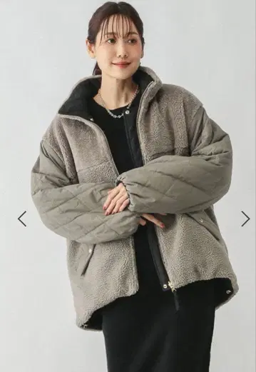 글로벌 워크 리버서블 퀼트 블루종 모카 L 사이즈