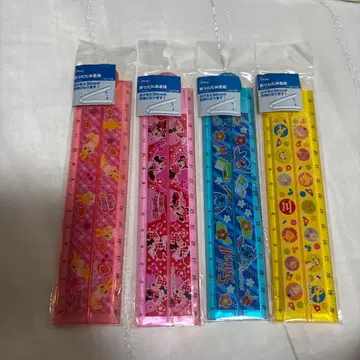 헤이세이 레트로 선스타 접이식 눈금자 4개 세트