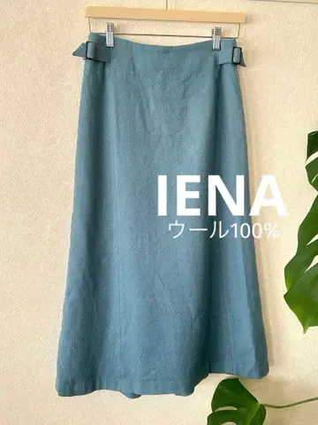 [새상품급] IENA 이에나 롱 스커트 울 100% 일본제 38 그린