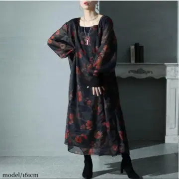 GOLDJAPAN 꽃무늬 롱 원피스