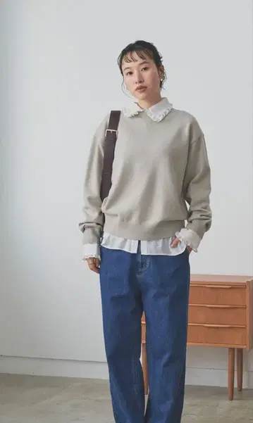 [ UR TECH 200일 니트 ] 맨투맨 라이크 풀오버 라이트 그레이