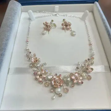 브라이덜 액세서리 목걸이 귀찌 세트
