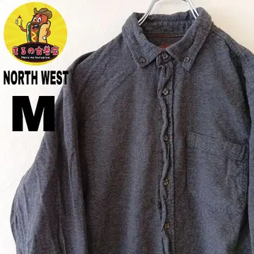 USA 구제 의류 NORTHWEST 플란넬 셔츠 M 그레이
