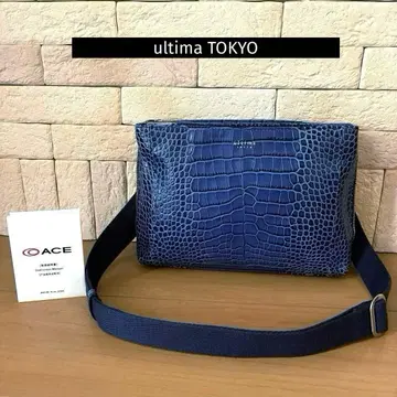 ultima TOKYO 악어 엠보싱 천연 가죽 숄더백