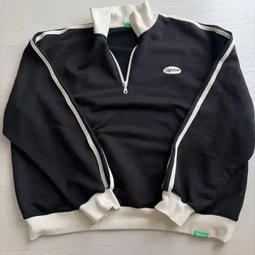 Refurbish 하프 지퍼 블랙 저지 XL