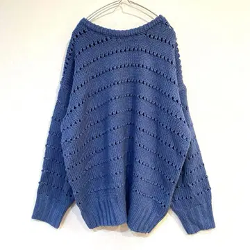 [ 프릭스스토어 ] 니트 시스루 편직 드롭 숄더 빅 실루엣 F