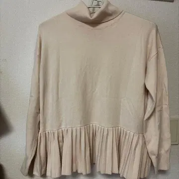 Ray BEAMS 베이지 터틀넥 니트