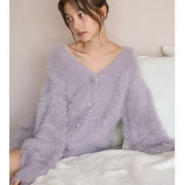 젤라또피케 토끼 모코 가디건 퍼 그레이