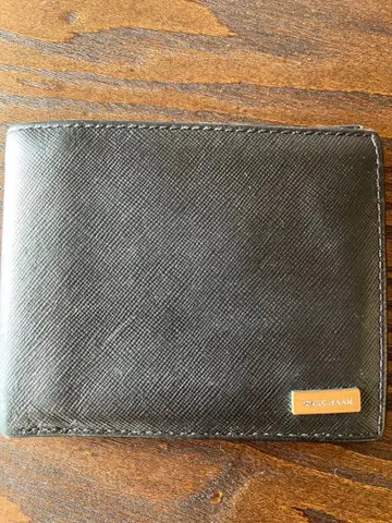 콜한 접이식 지갑 블랙 가죽