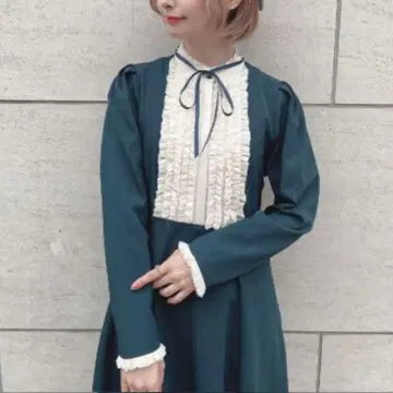 an another angelus 튤 프릴 요크 원피스