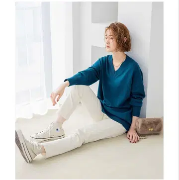 [ 새상품 ] 23구 울 미들 게이지 V넥 튜닉 니트 38