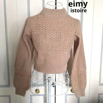 eimy istoire 베이지 크롭 니트 긴팔 니트 스팽글