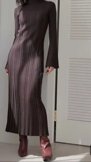 nuans 랜덤 리브 니트 타이트 원피스