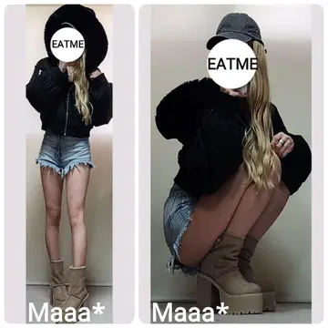 EATME 볼륨 퍼 충전솜 블루종 아우터