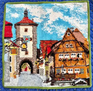 페이러 손수건 로텐부르크 테두리 모스그린