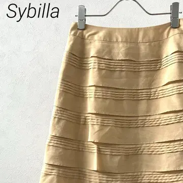 Sybilla 미디 스커트 타이트 티어드 심플 안감 부착 깔끔한