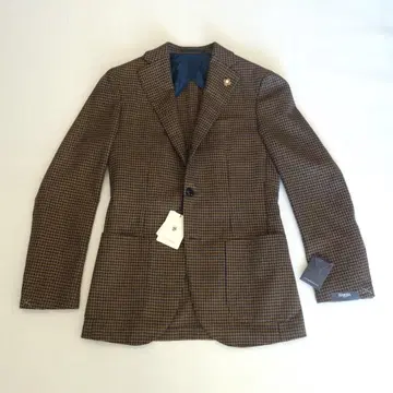 [ 미사용 새상품 ] BARBA 브라운 하운드투스 테일러드 자켓 44